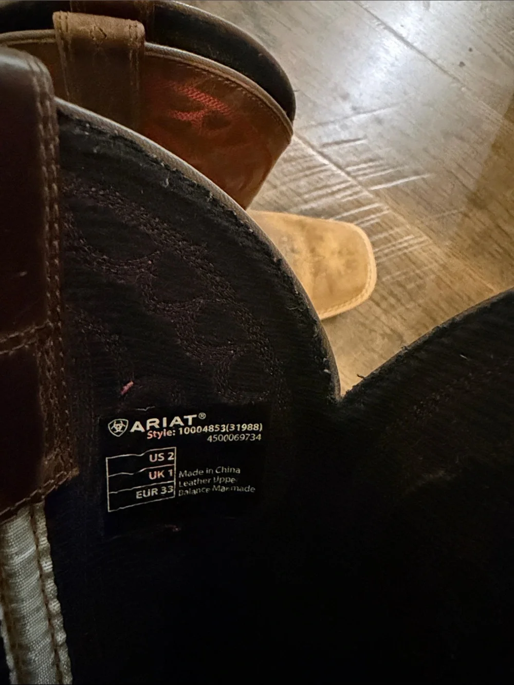 Ariat Brown Kids' Western Boots with Red Stitching